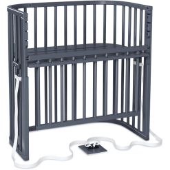 Babybay Cuna Colecho Boxspring Comfort Plus Lacada Gris Pizarra