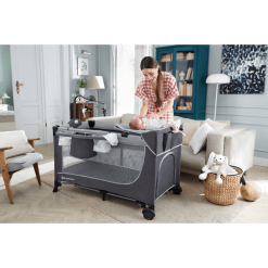 Kinderkraft Cuna De Viaje LEODY Gris Con Accesorios -Roban Comercio kinderkraft cuna de viaje leody gris con accesorios a384831 1