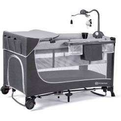 Kinderkraft Cuna De Viaje LEODY Gris Con Accesorios -Roban Comercio kinderkraft cuna de viaje leody gris con accesorios a384831 3