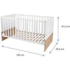 Kindsgard Cuna Evolutiva Hemme Blanco/roble 70 X 140 Cm -Roban Comercio kindsgard cuna evolutiva hemme blanco roble 70 x 140 cm a347365 1
