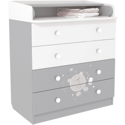 Polini Kids Mueble Cambiador French Teddy 1580 Blanco-gris -Roban Comercio polini kids mueble cambiador french teddy 1580 blanco gris a272386 3