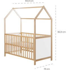 Roba Cuna Combi En Forma De Casa 70 X 140 Cm Madera -Roban Comercio roba cuna combi en forma de casa 70 x 140 cm madera a307701 1
