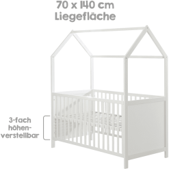 Roba Cuna En Forma De Casa 70 X 140 Cm Blanco -Roban Comercio roba cuna en forma de casa 70 x 140 cm blanco a307571 4