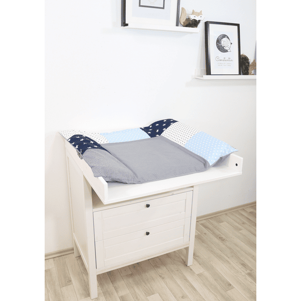 Ullenboom Patchwork Funda Para Cambiador Azul Claro Gris Claro 75x85 Cm 5 Ullenboom Patchwork Funda Para Cambiador Azul Claro Gris Claro 75x85 Cm - Imagen 3